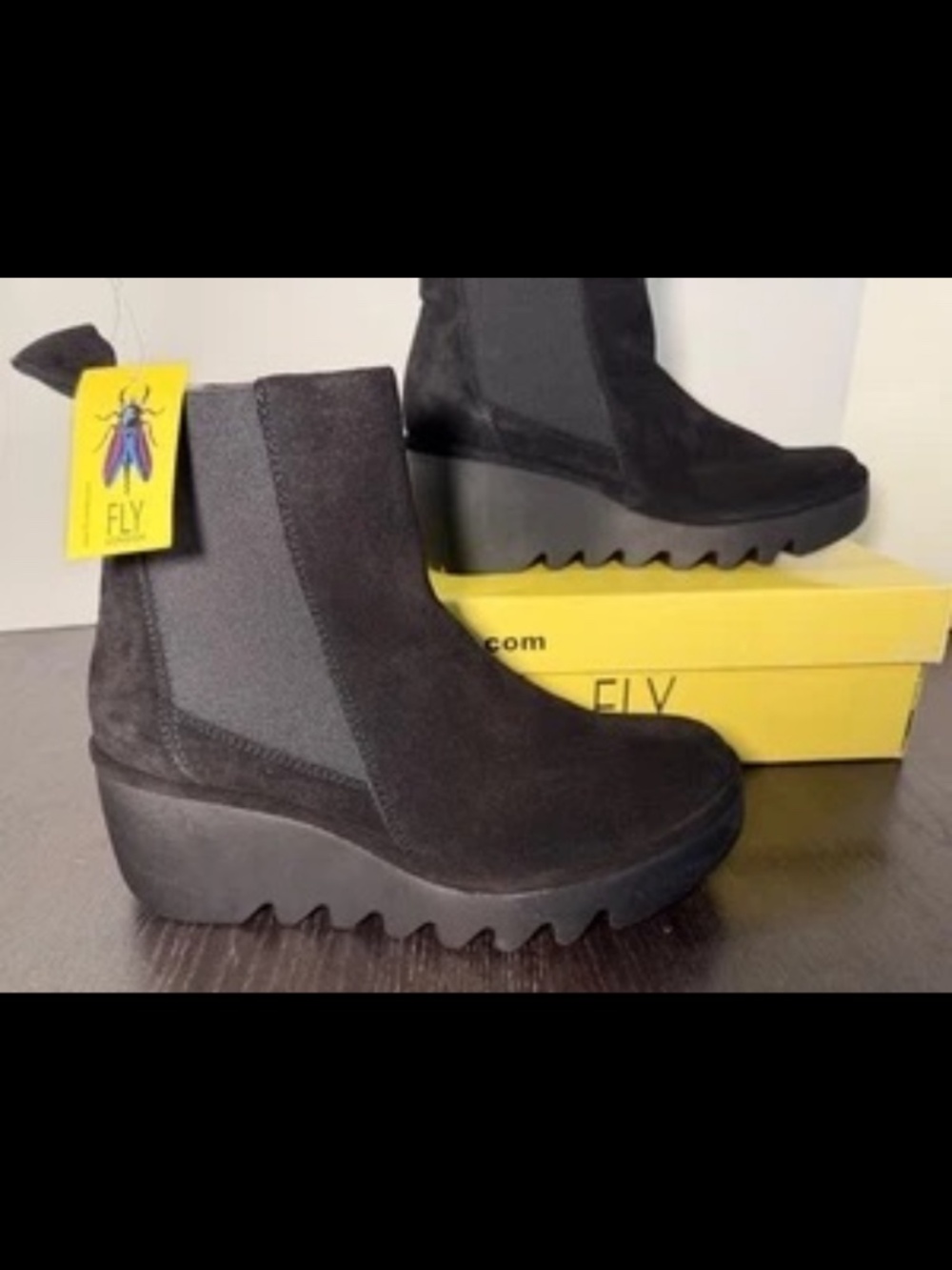 Fly London Bagu 233Fly Suede Leather Boots Black Oil Suede Womans EU 40/US 9.5